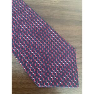 Studio By Fumagalli's Red Blue Geometric Silk Tie 57.5"x4" Made USA‎